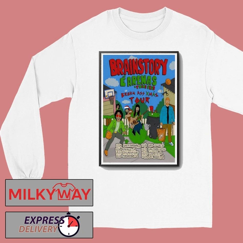 Brainstory And Twin Seas Broke Ass Xmas Tour 2025 Poster shirt