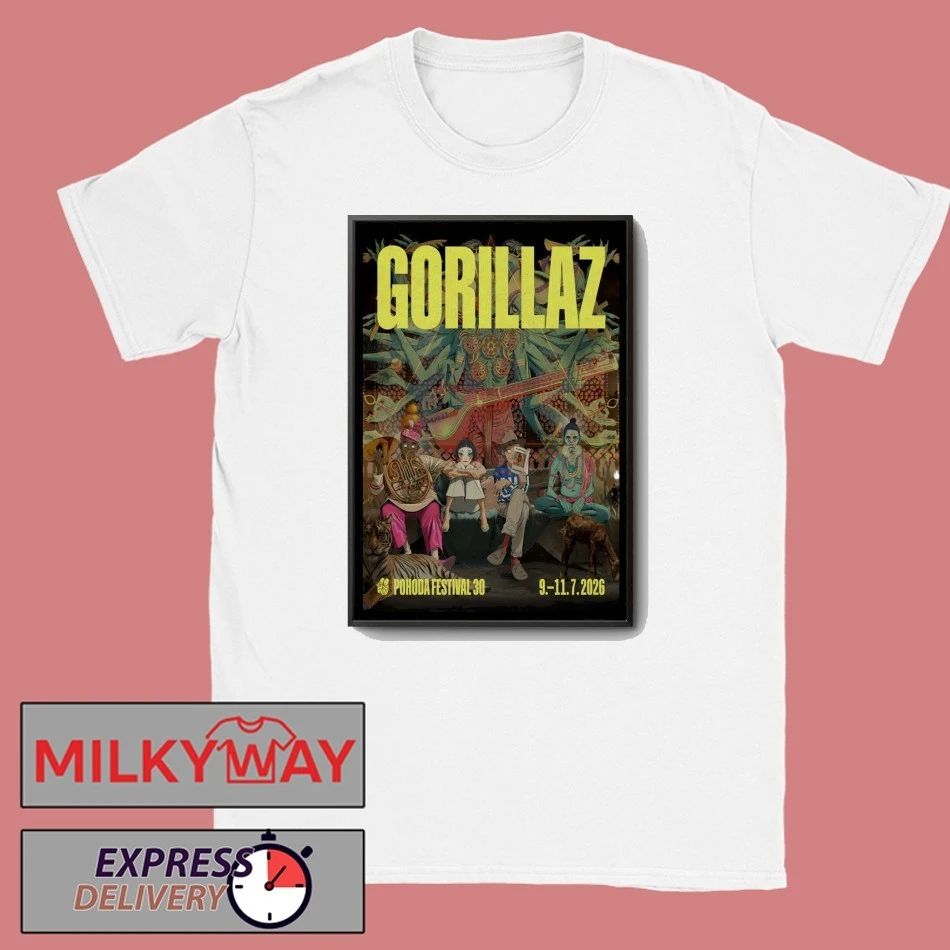 Gorillaz Jul 9-11 2026 Pohoda Festival Trenčín Slovakia Poster shirt