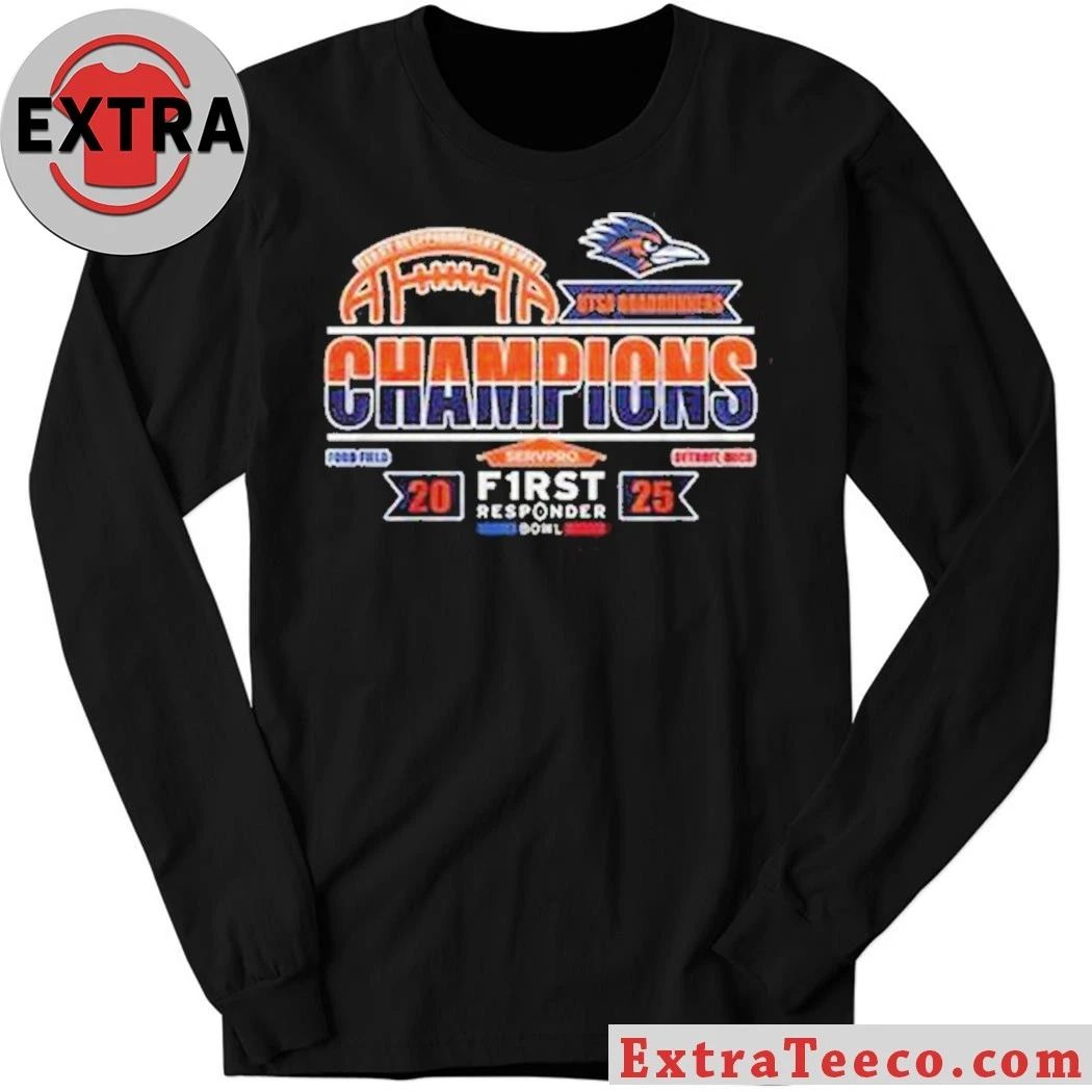 UTSA Roadrunners First Responder Bowl Champions 2025 Logo Hoodie T-Shirt
