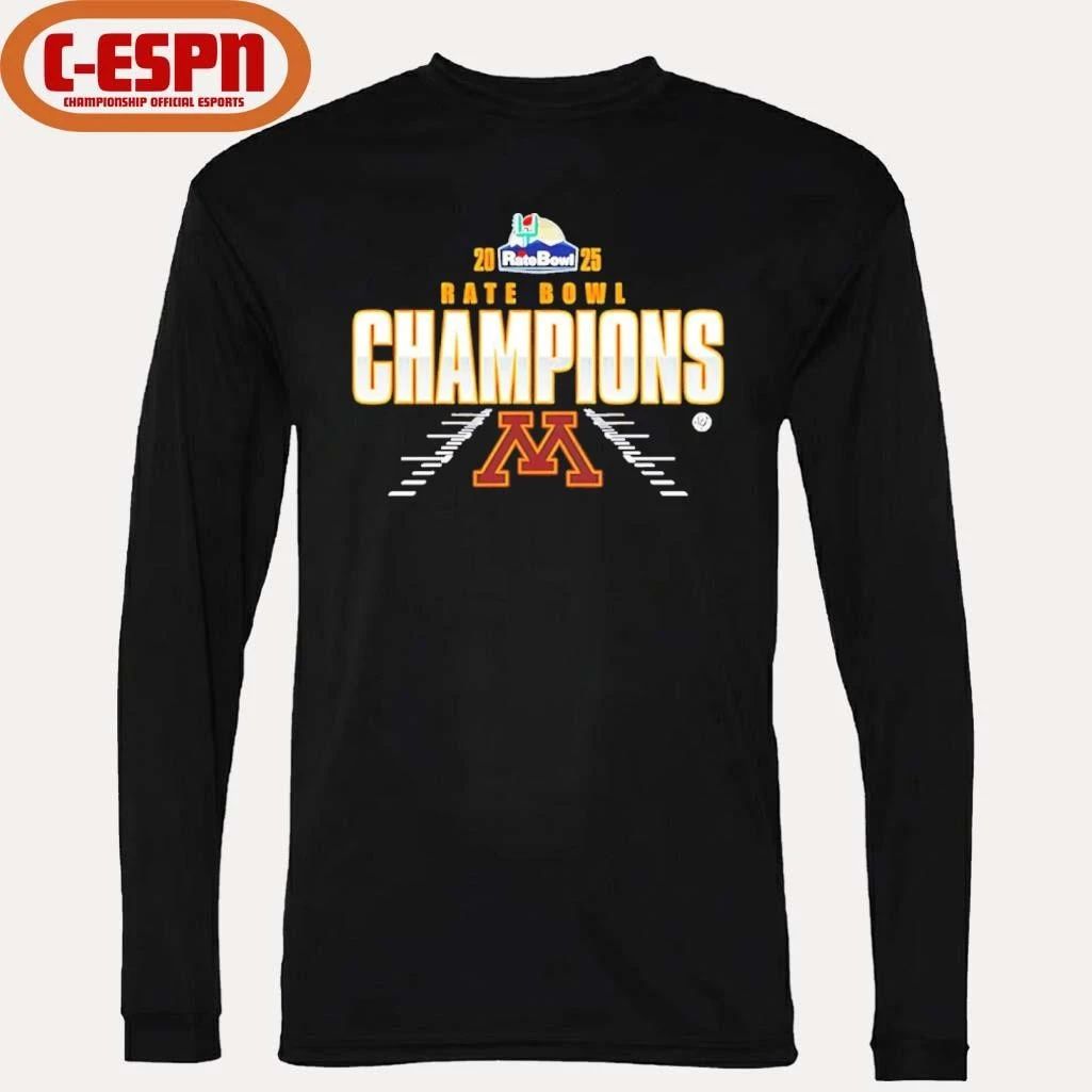 Minnesota Golden Gophers 2025 Rate Bowl Champions Shirt