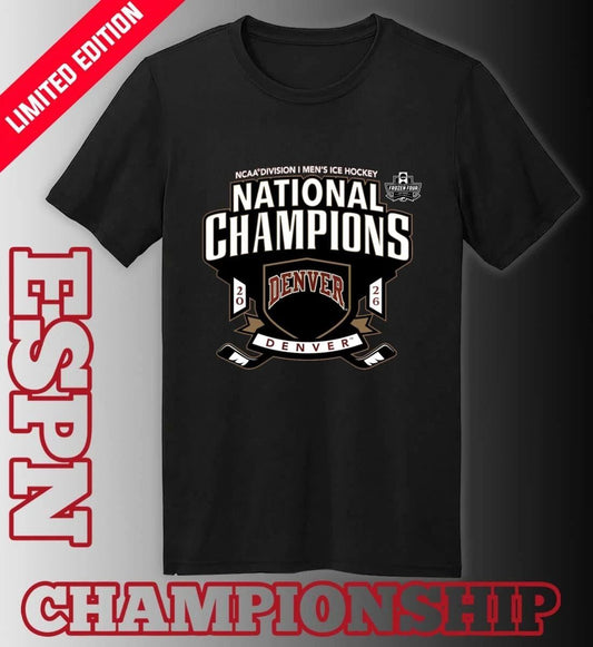 Denver Pioneers 2026 NCAA Men’s Hockey National Champions Frozen Four T-Shirt