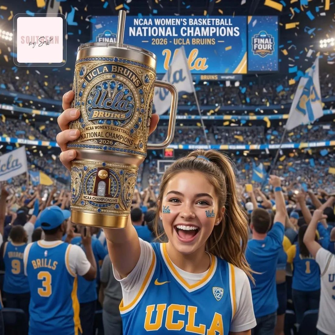 UCLA Bruins 2026 NCAA Women’s Basketball Champions Handle Tumbler