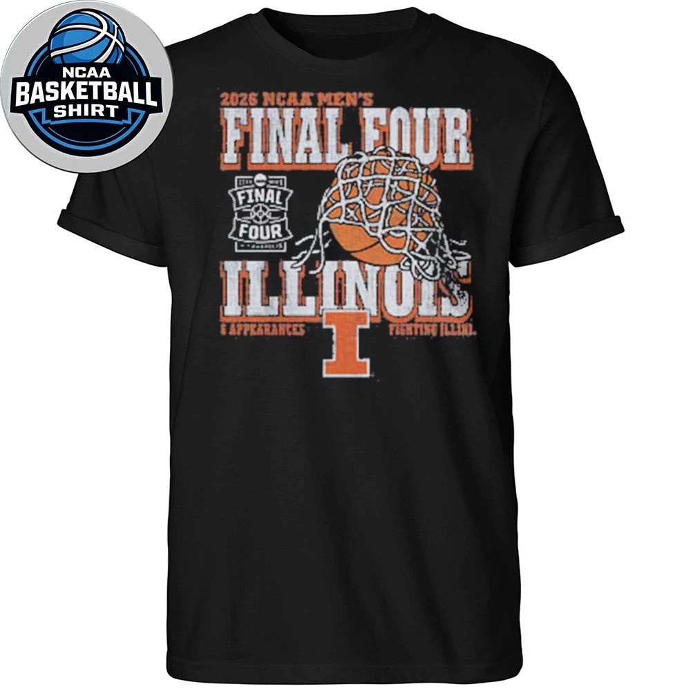 Illinois Fighting Illini Navy Blue Blue 84 2026 Men’s Basketball Final Four Logo Graphic T-Shirt