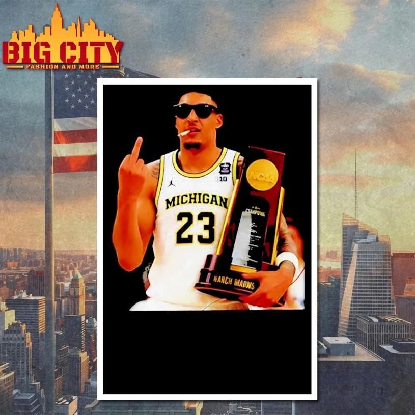 Yaxel Lendeborg Michigan Wolverines National Champions 2026 Middle finger and smoking Graphic Shirt