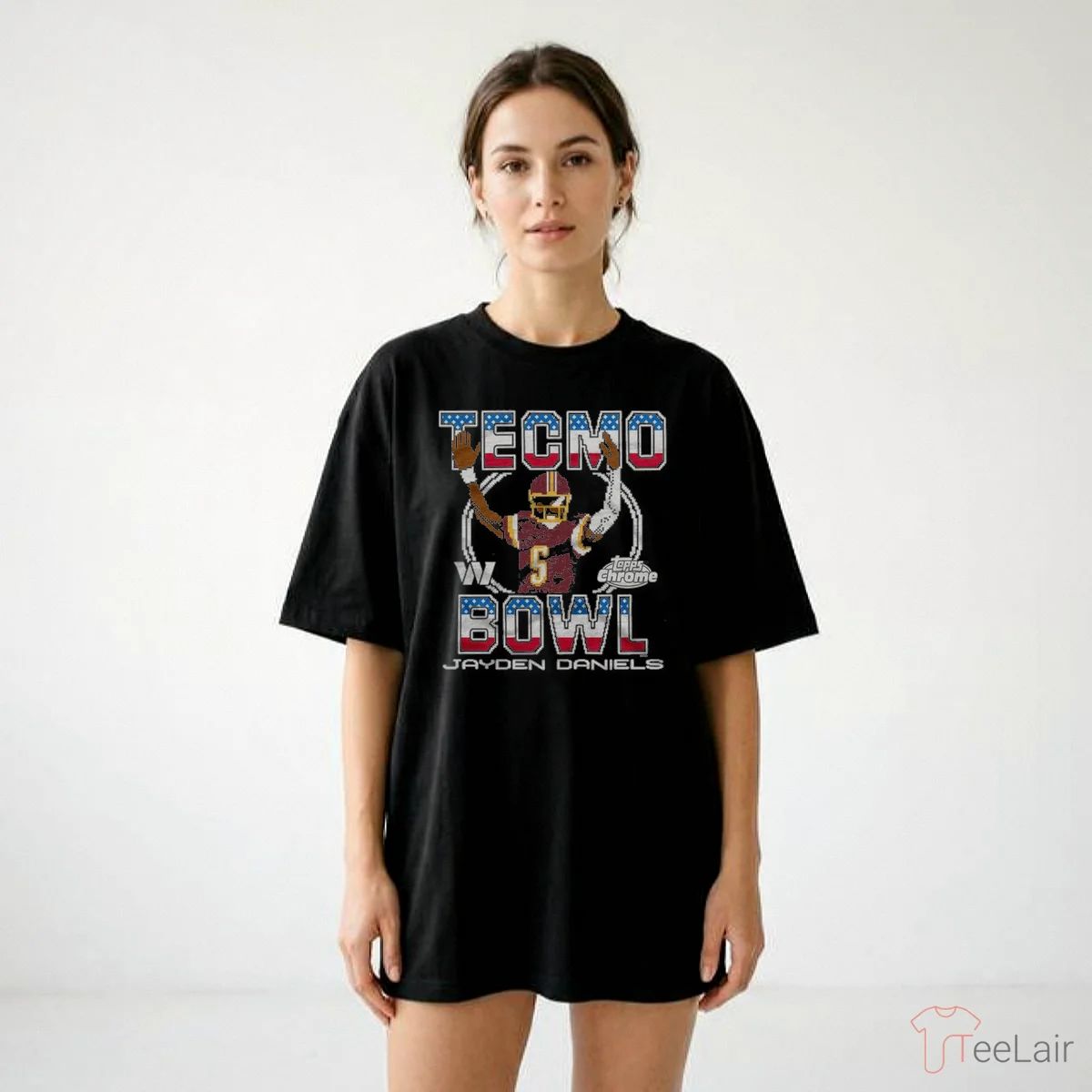 Tecmo Bowl X Topps Chrome Commanders Jayden Daniels T-Shirt