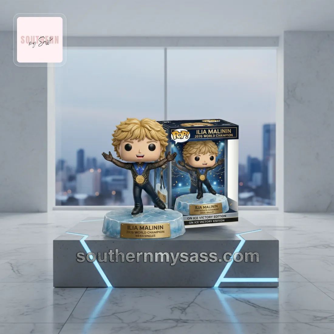 Ilia Malinin 2026 World Champion On Ice Victory Edition Pop Figure Doll