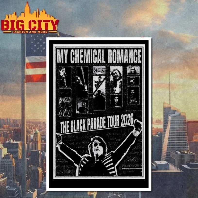My Chemical Romance The Black Parade 2026 Tour Poster T-shirt