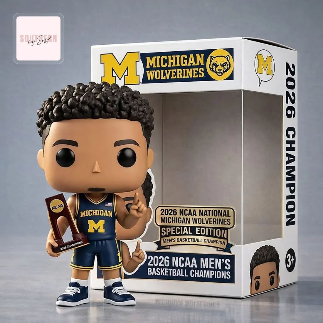 Michigan Wolverines 2026 NCAA Men’s Basketball National Champions Pop Figure Doll