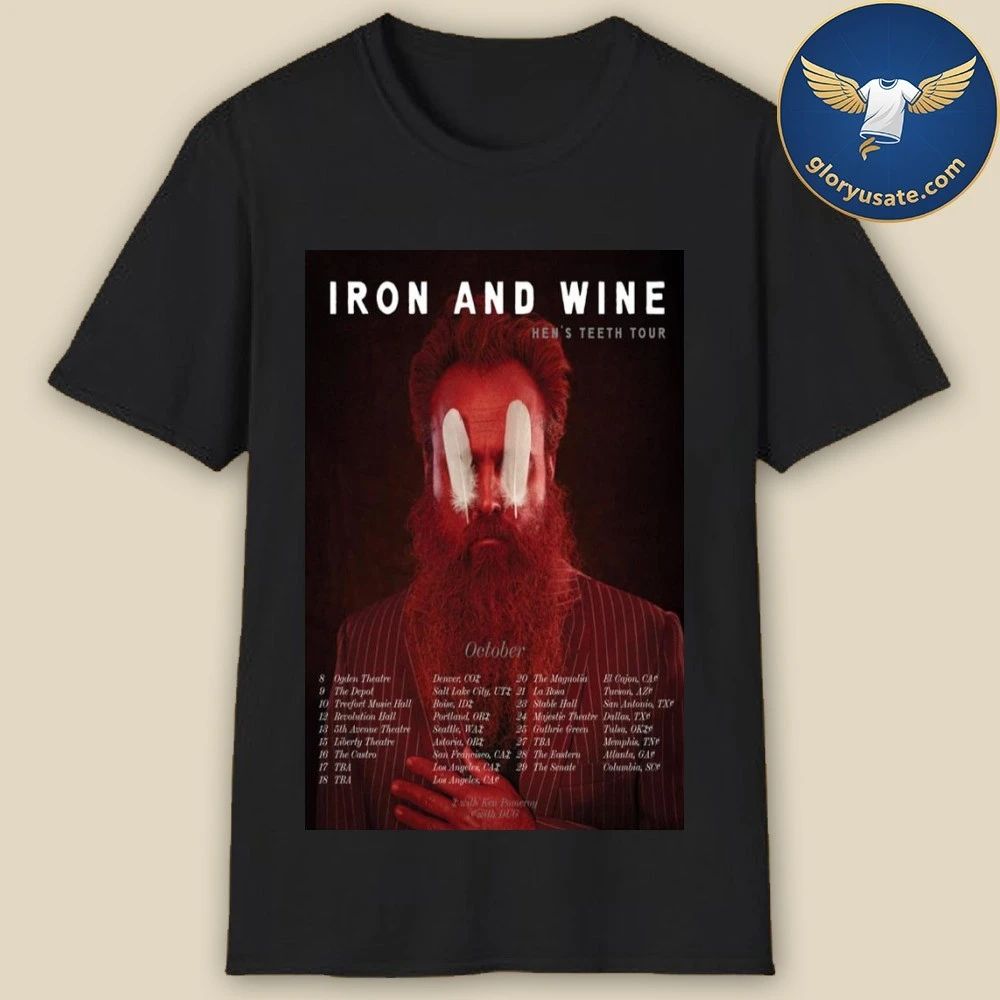 Iron & Wine Hen’s Teeth Tour October 2026 Poster Shirt