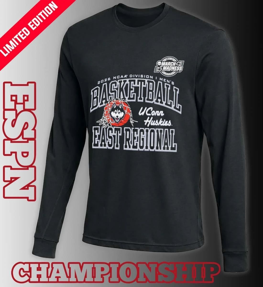 Uconn Huskies 2026 NCAA DI Men’s Basketball Sweet 16 – East Regional T-Shirt
