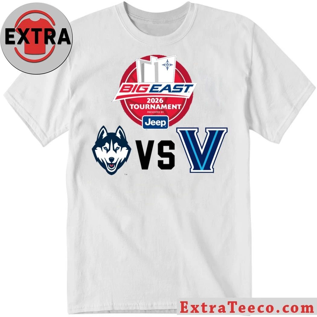 US college basketball between UConn Huskies and Villanova Wildcats Logo Shirt