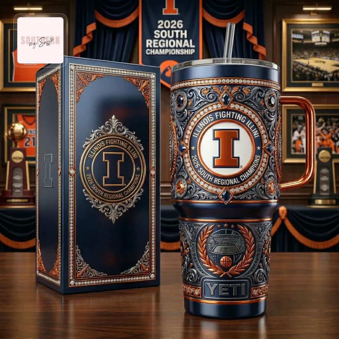 Illinois Fighting Illini 2026 South Regional Champions Yeti Handled Tumbler