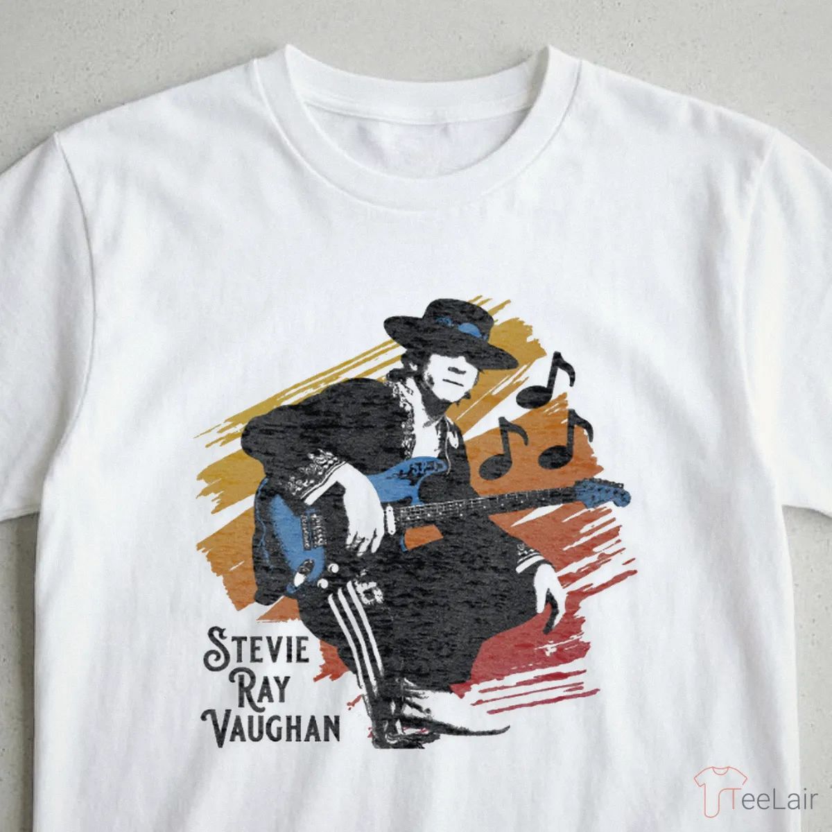Retro Pose With Guitar Stevie Ray Vaughan T-Shirt