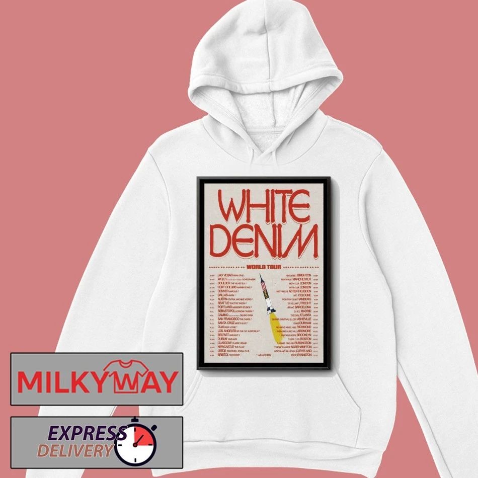 White Denim World Tour 2026 Poster shirt