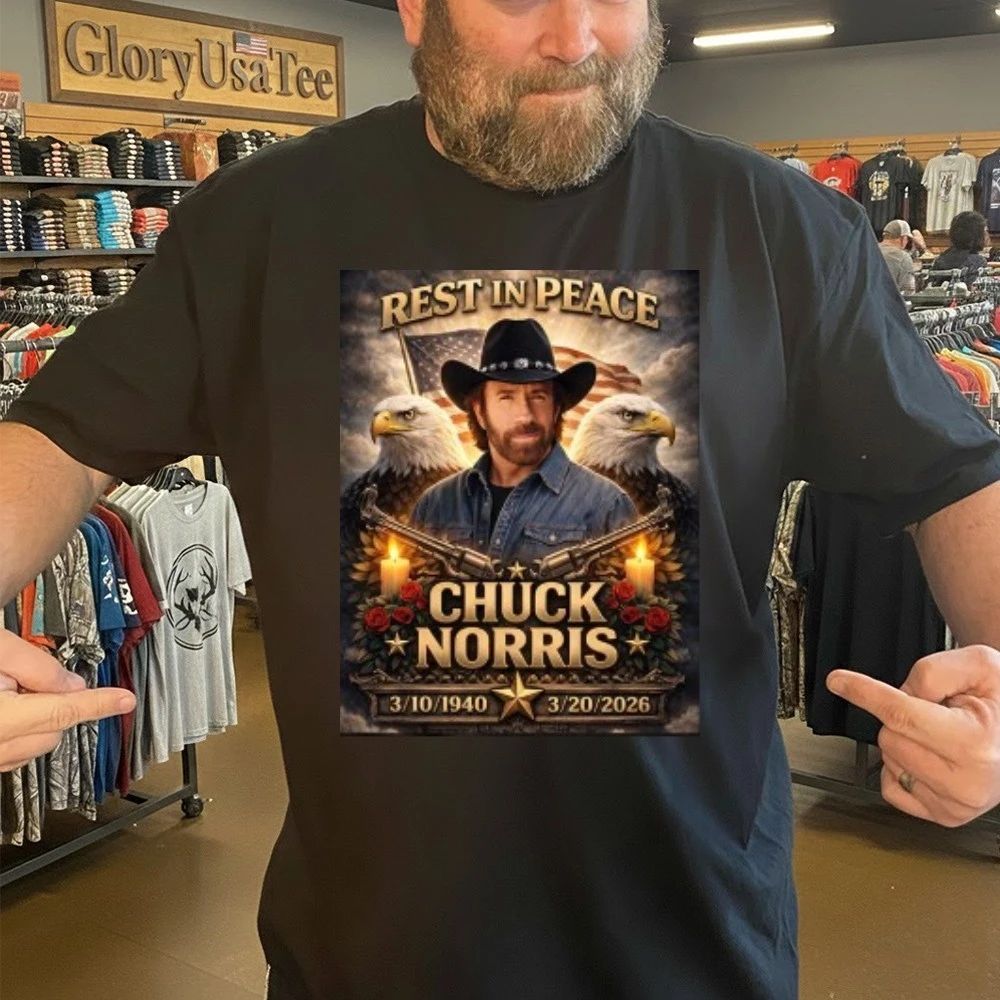Chuck Norris Rest in Peace RIP Memorial Graphic Shirt