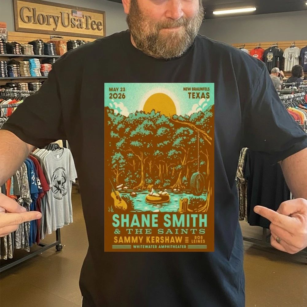 Shane Smith & The Saints May 23 2026 Whitewater Amphitheater New Braunfels, TX Poster Shirt