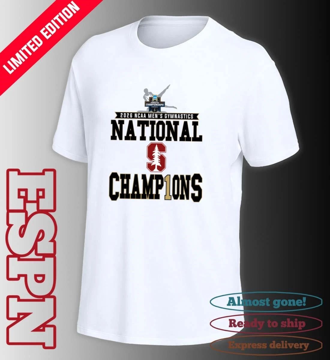 Stanford Men’s Gymnastics 2026 NCAA National Champions Locker Room T-Shirt