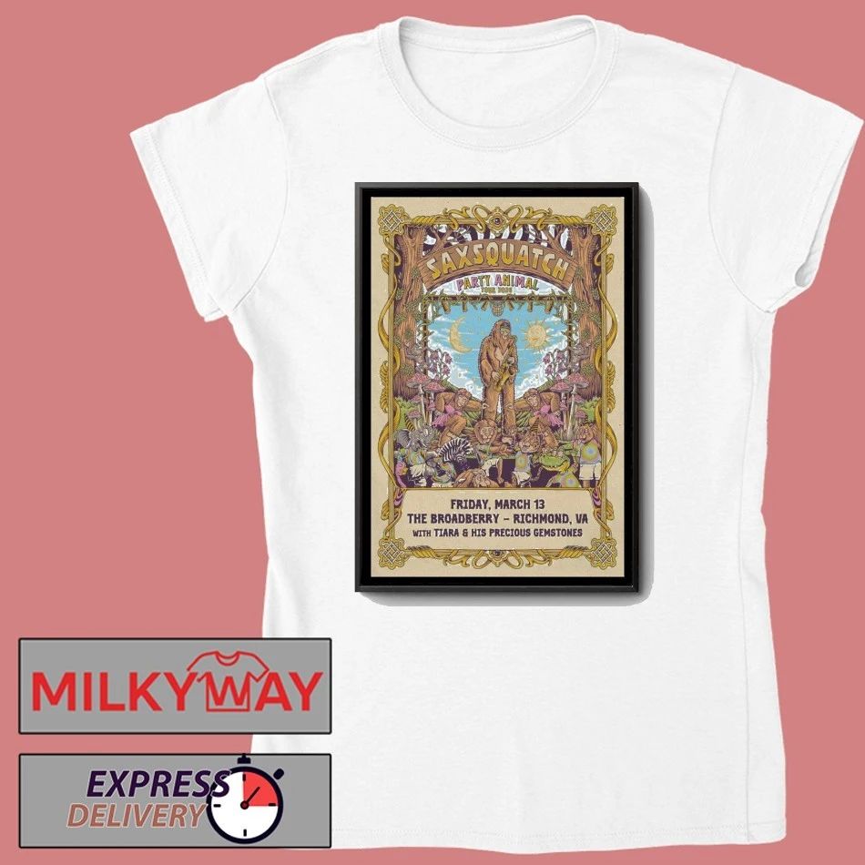Saxsquatch Mar 13 2026 The Broadberry Richmond VA Poster shirt