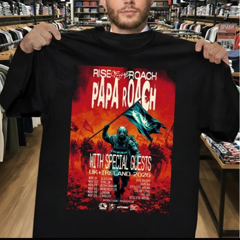 Papa Roach Rise Of The Roach UK And Ireland 2026 Schedule Venue Dates Poster Shirt