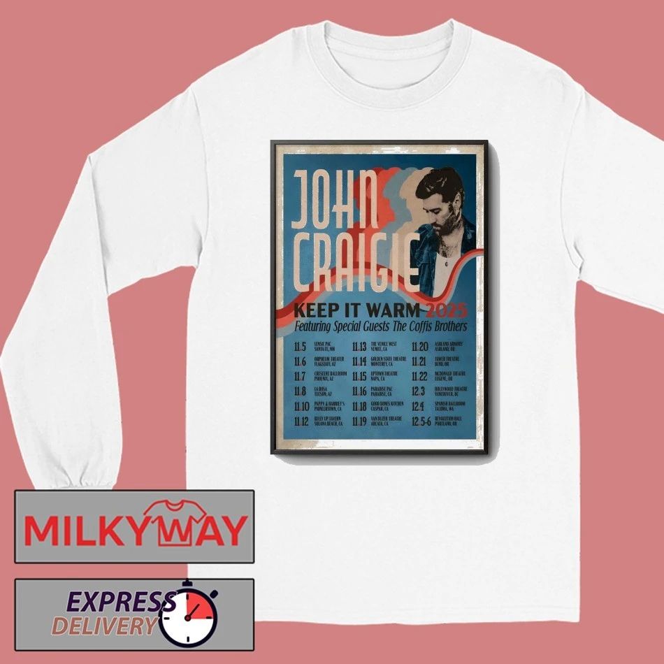 Poster John Craigie 2025 Keep It Warm Tour shirt