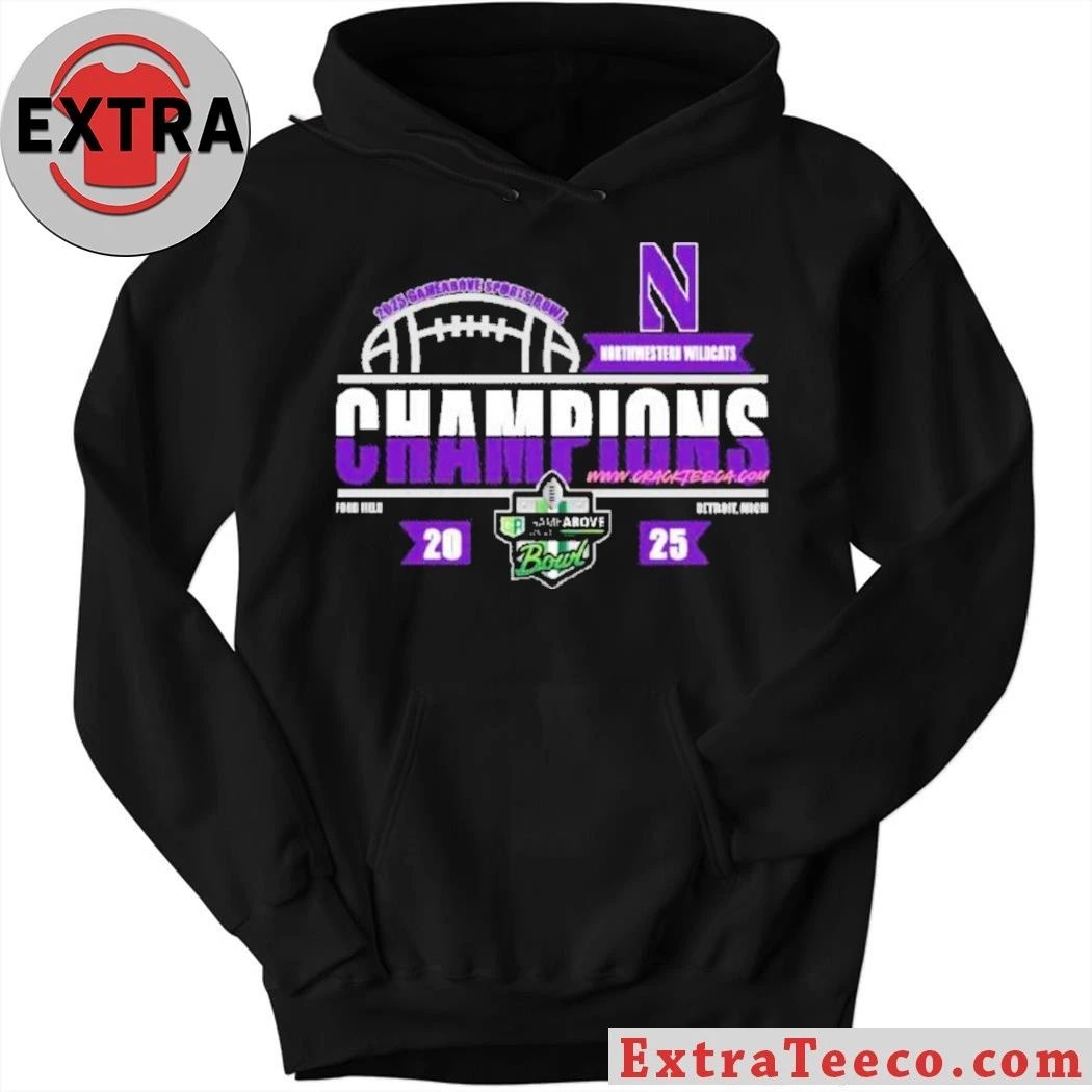 Northwestern Football 2025 Gameabove Sports Bowl Champions Logo T-Shirt