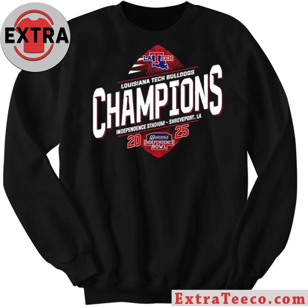 Celebrating the Louisiana Tech Bulldogs’ 2025 Independence Bowl championship at Independence Stadium, Shreveport, LA Logo T-Shirt