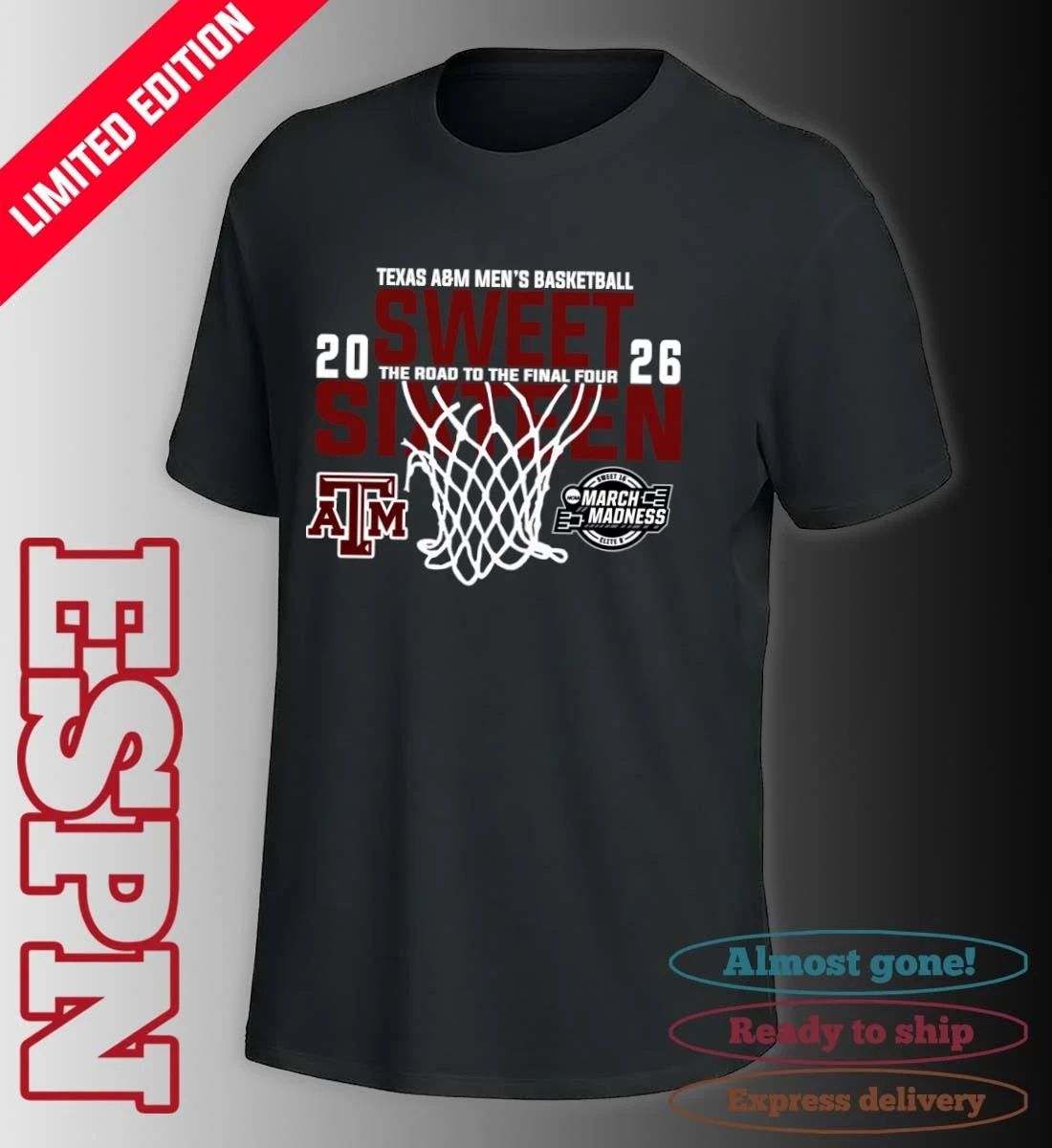Texas A&M Men’s Basketball 2026 Sweet Sixteen The Road To The Final Four Shirt