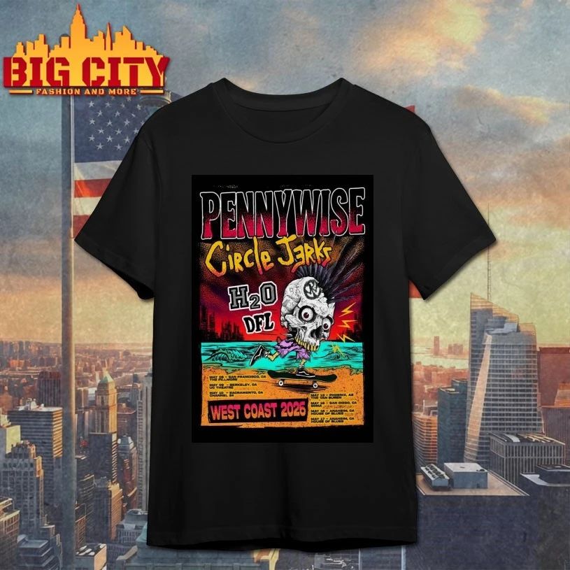 Pennywise And Circle Jerks West Coast 2026 Tour Poster T-shirt