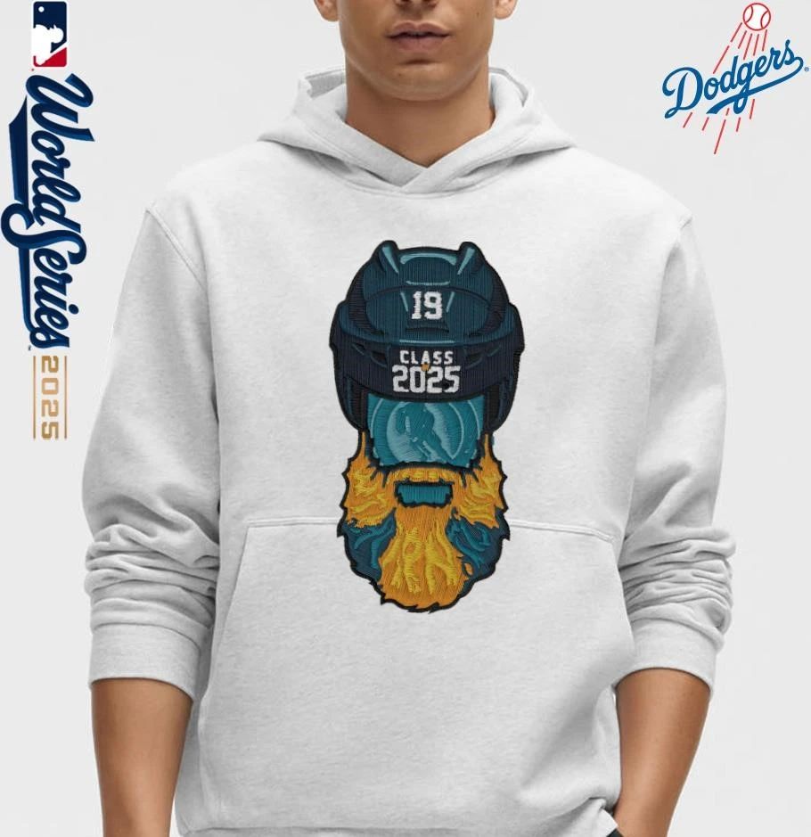 San Jose Sharks Jumbo Hall of Fame Beard Logo 2025 T-Shirt