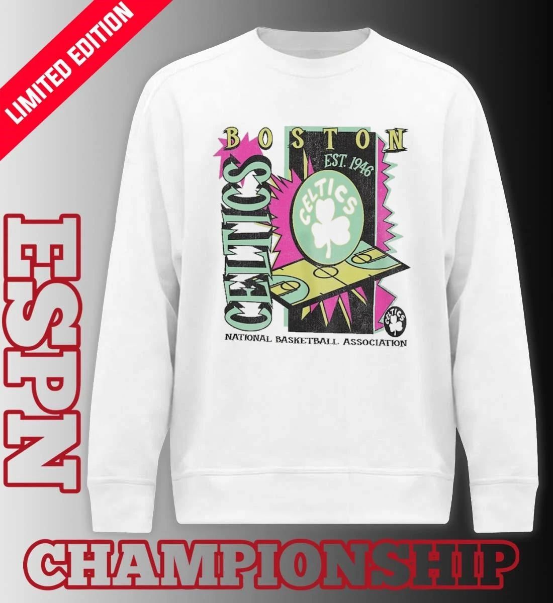 Boston Celtics NBA Neon Court Shock T-Shirt