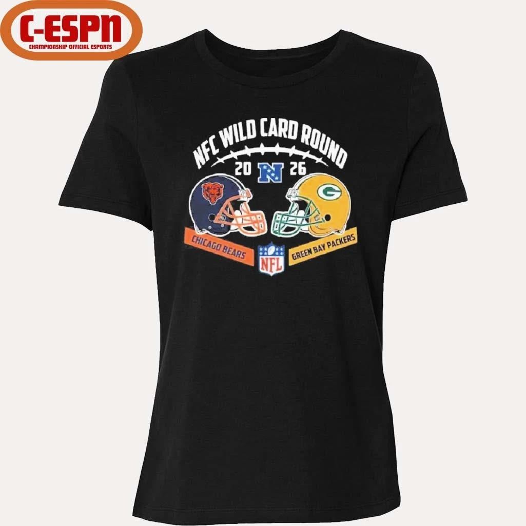 Bears Vs Packers NFC Wild Card Round Helmet Matchup T-Shirt