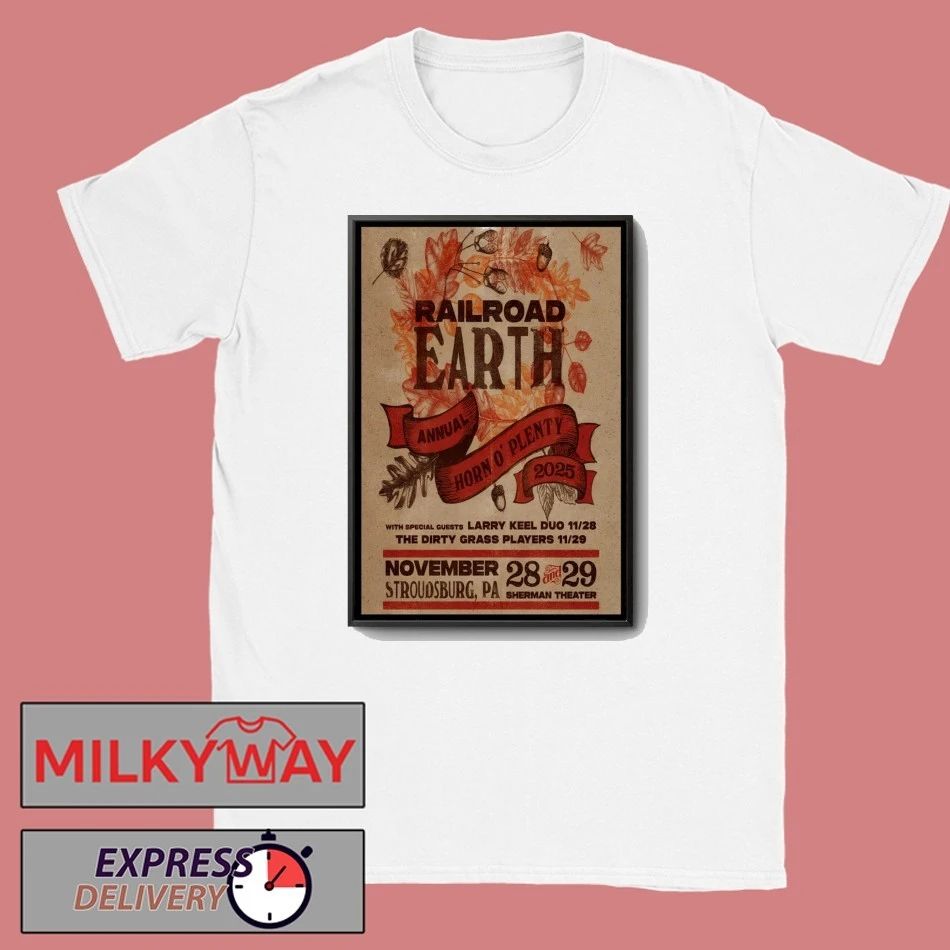 Railroad Earth Nov 28-29 2025 Sherman Theater in Stroudsburg PA Poster shirt