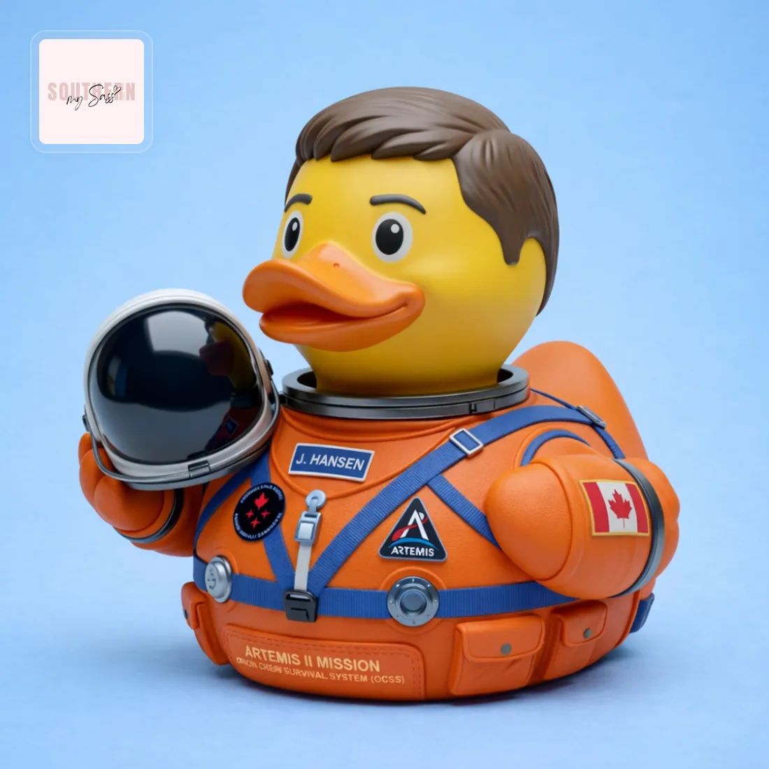 Artemis II Mission J. Hansen Astronaut Rubber Duck