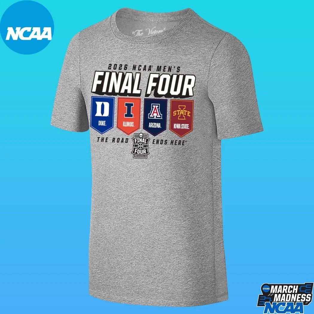 Illinois Fighting Illini 4 Team 2026 NCAA Men’s Final Four The Road Ends Here Shirt