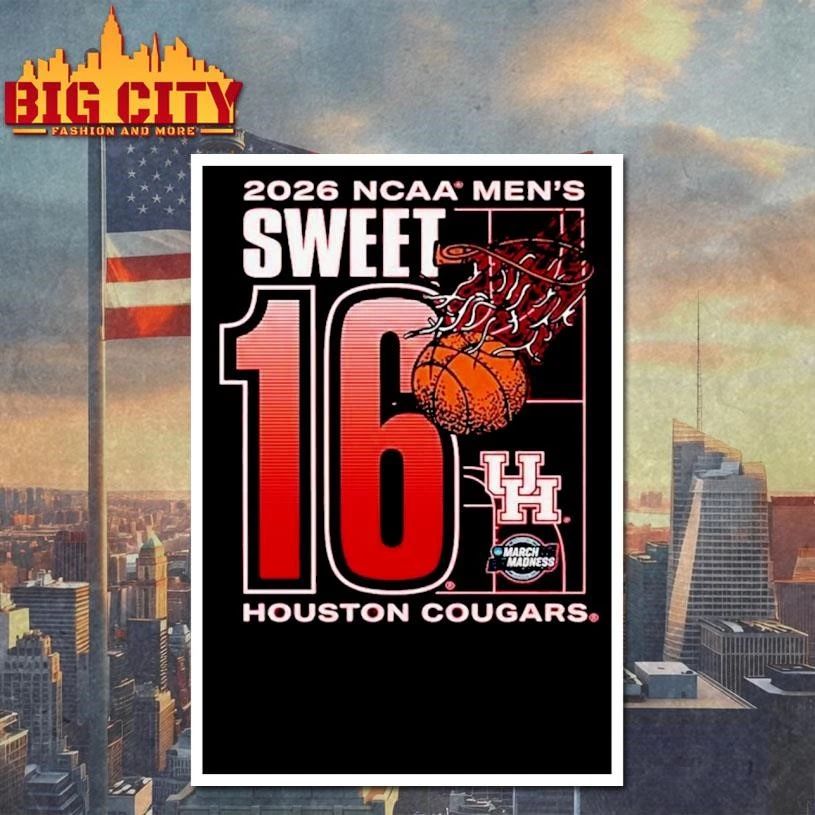 Houston Cougars 2026 Ncaa Men’s Basketball March Madness Sweet 16 Bound College Shirt