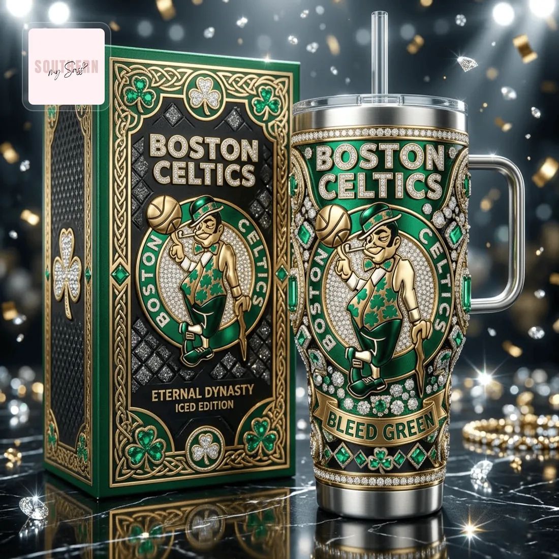 Boston Celtics Eternal Dynasty Iced Edition Luxury 40oz Tumbler With Handle