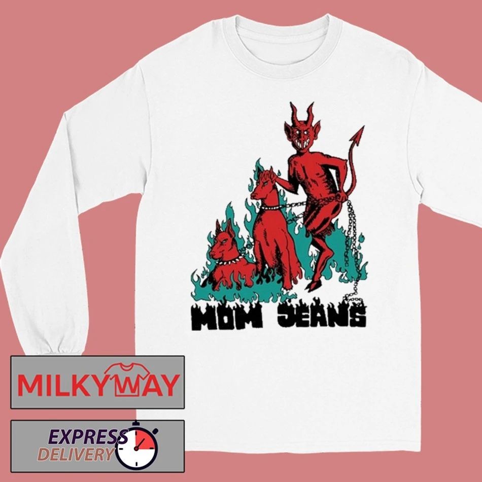 Devil Dog Cropped Boxy Mom Jeans Shirt