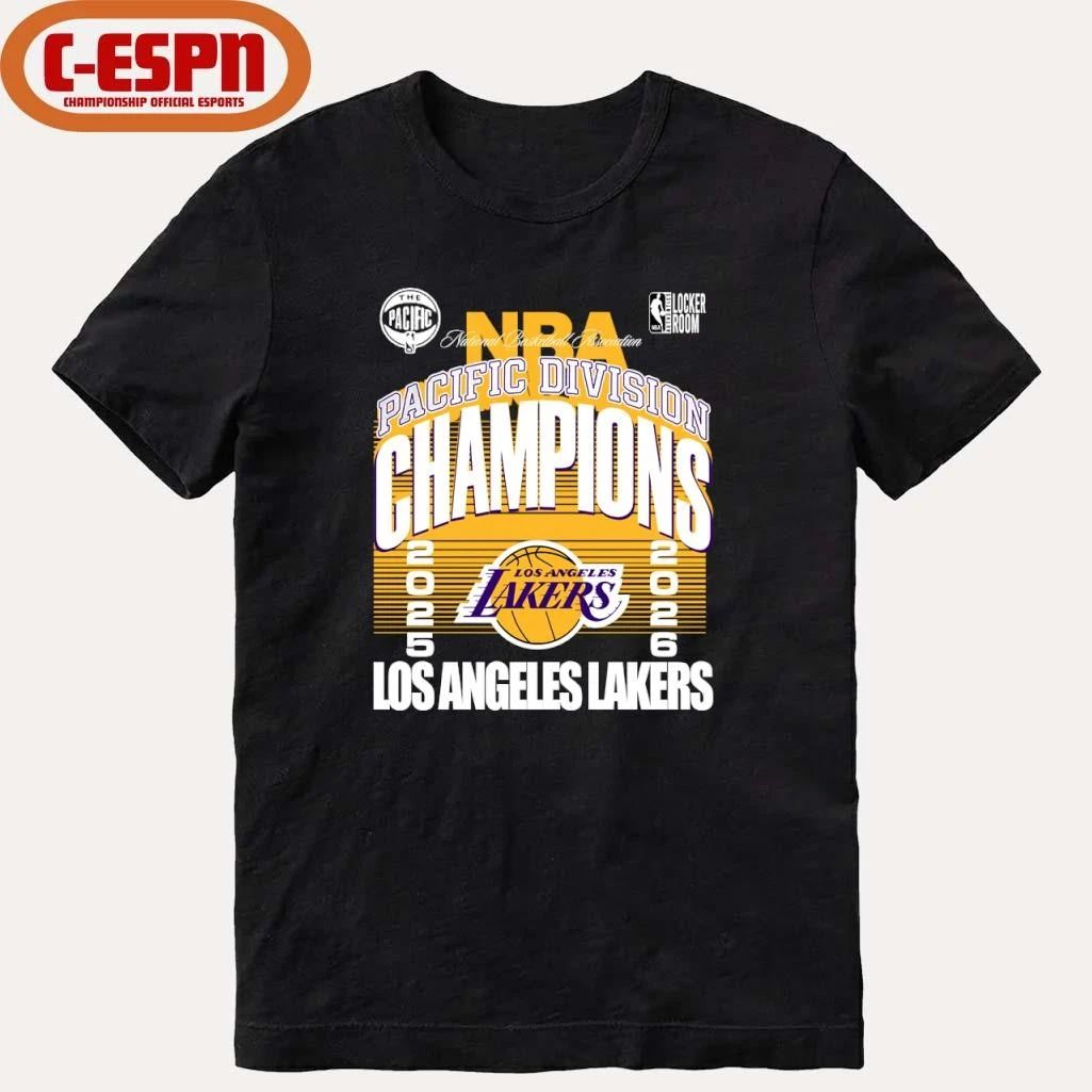 Los Angeles Lakers 2026 NBA Pacific Division Champions Locker Room T-Shirt