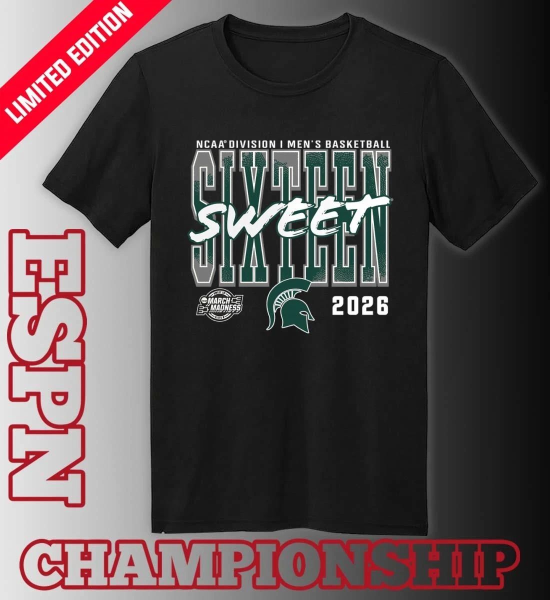 Michigan State Spartans 2026 NCAA Men’s Basketball Tournament March Madness Sweet 16 T-Shirt