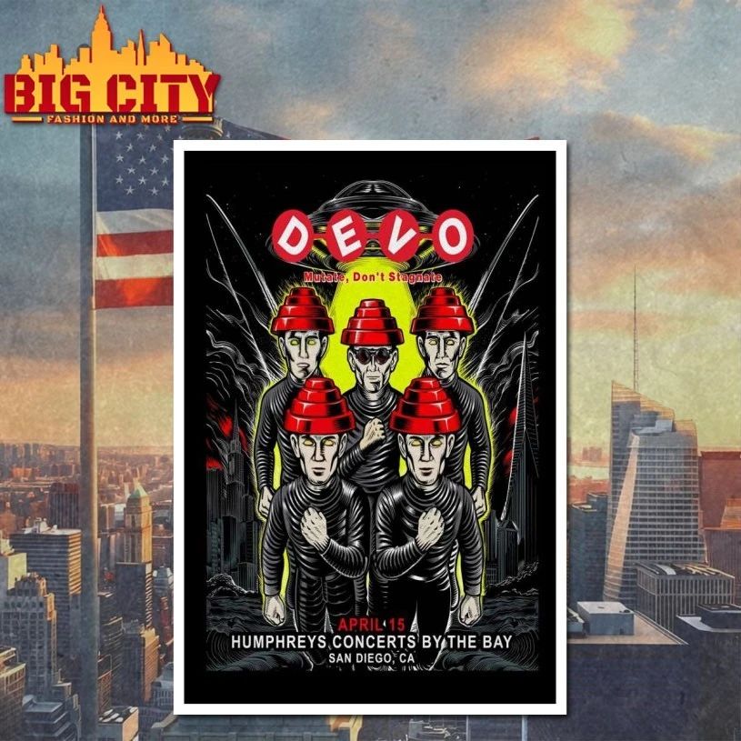 Devo In San Diego CA On Apr 15 2026 Poster T-shirt