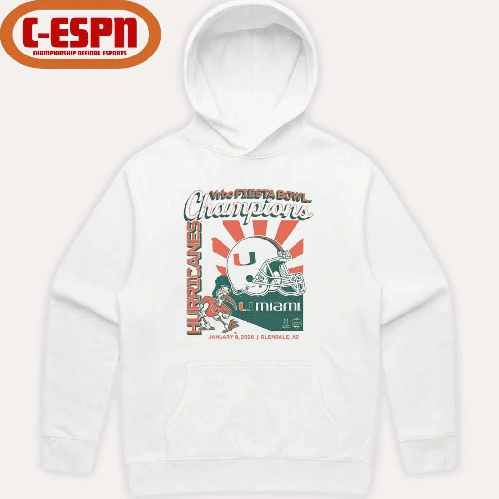 Miami Football CFP Fiesta Bowl Champions T-Shirt