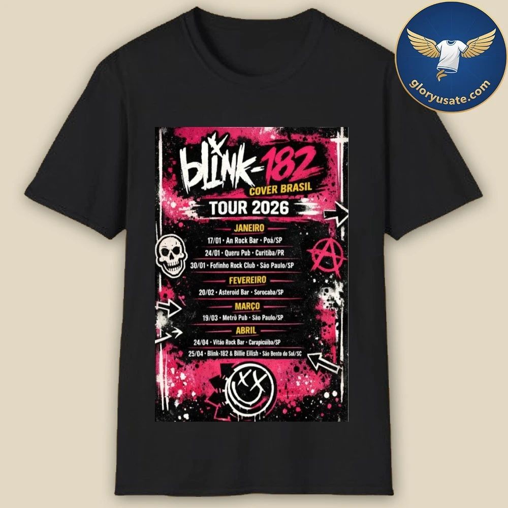 Blink-182 Cover Brasil Tour 2026 Poster Shirt