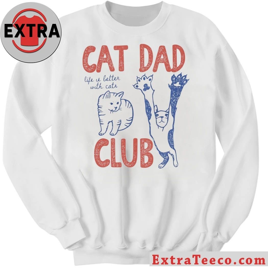 Cat Dad Club Life Is Letter With Cats cat-loving dads Shirt