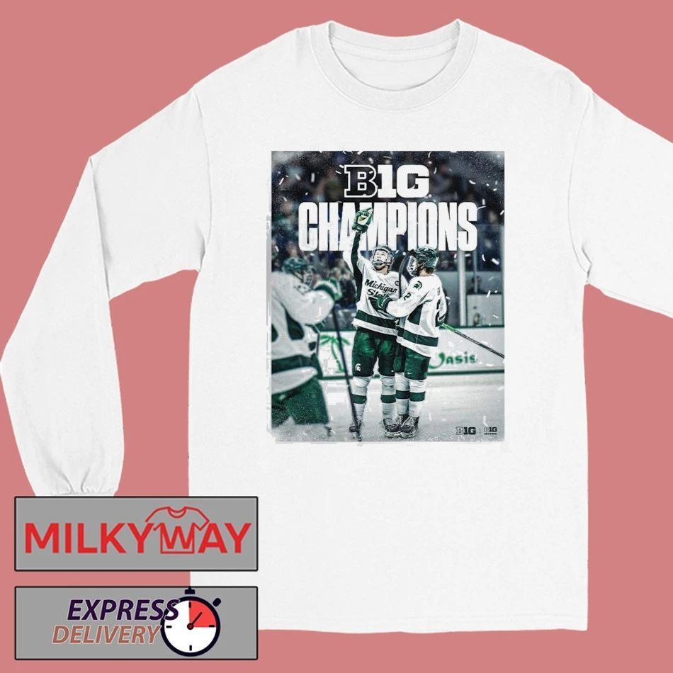 Back To Back To Back Michigan State Spartans Ice Hockey 2026 B1G Men’s Hockey Regular Season Champs T-Shirt