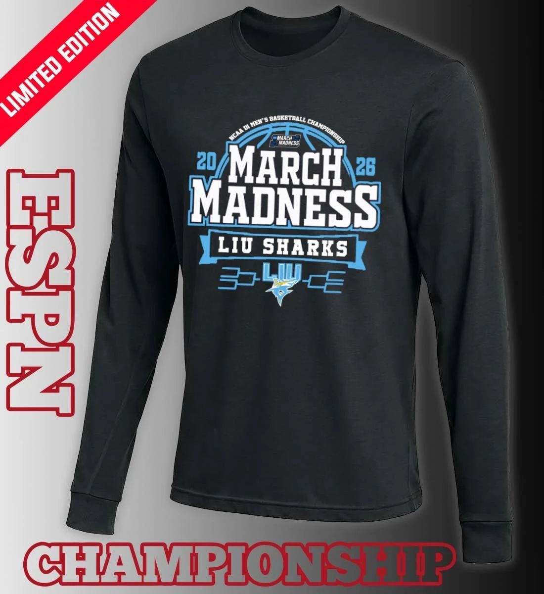 LIU Sharks Men’s Basketball March Madness Bound T-Shirt