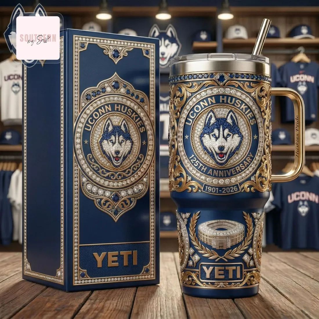 UCONN Huskies 125th Anniversary Luxury YETI Tumbler