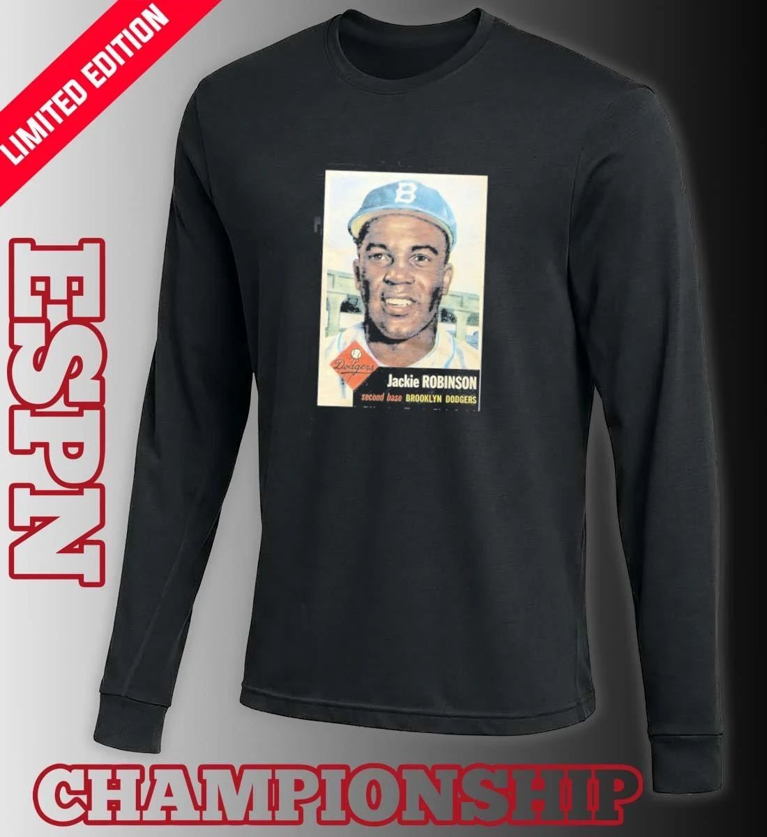 1953 Topps Baseball Jackie Robinson Dodgers shirt