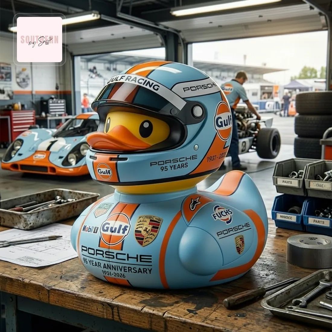 Porsche Gulf Racing 95th Anniversary Collectible Rubber Duck