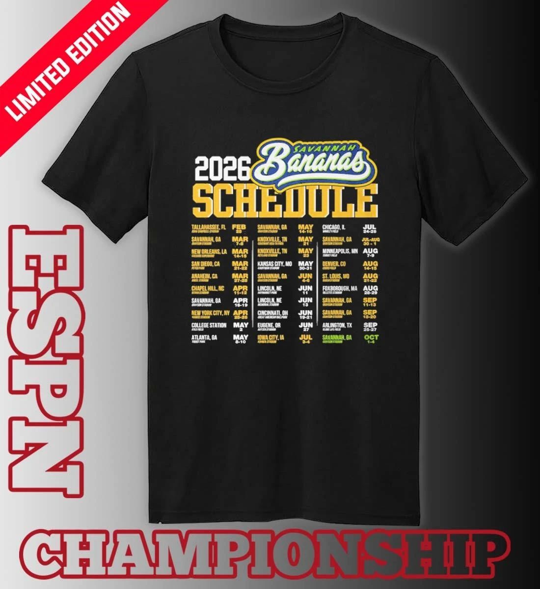 Savannah Bananas 2026 World Tour Bananas Schedule Shirt