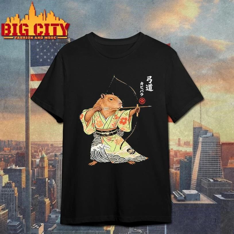 Capybara Archery Samurai Kyudo Japanese Animal Funny Shirt